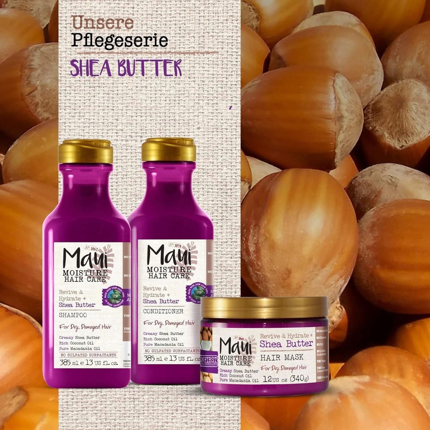Maui Moisture Revive & Hydrate + Shea Butter, Shampoo of Conditioner, 385ml Douche & Bad Naty Shop