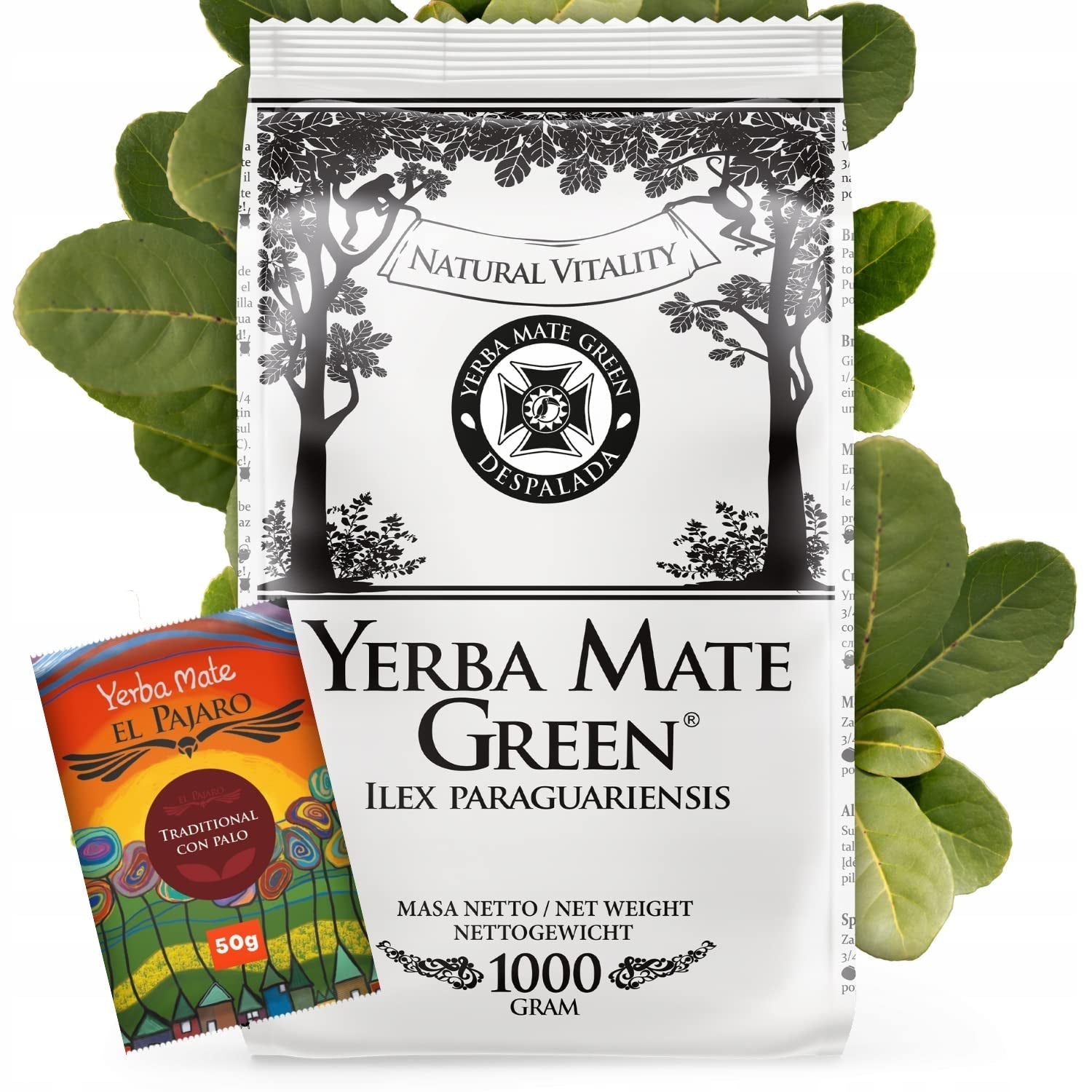 Yerba Brazil Despalada 1 kg ● Luchtgedroogde mate thee van mate bladeren ● Natuurlijke Paraguayaanse mate 50 g ● Natuurlijke mate thee smaak ● Yerba mate thee zonder toevoegingen ● Mate thee in bulk