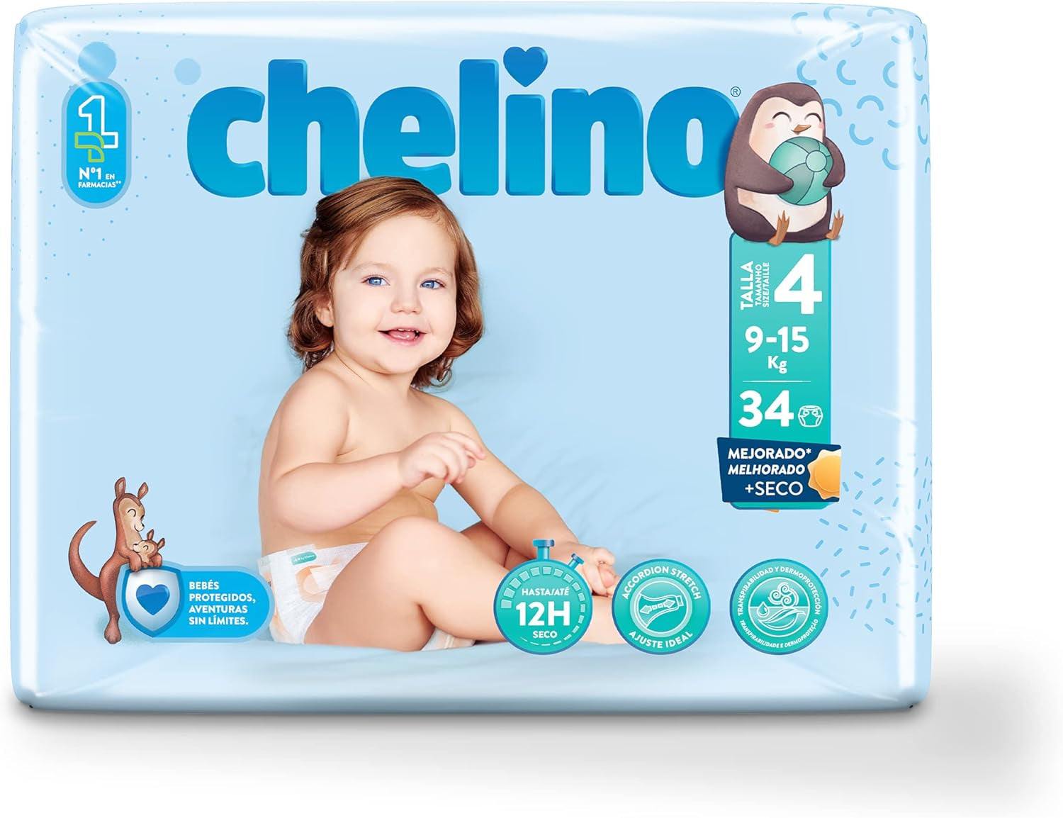 Fashion & Love babyluiers maat 4 (9-15 kg), 34 stuks