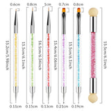 Sullarpek 6 Stück Nagel Pinsel, Nail Art Pinsel, Pinsel Nageldesign, Nagel Pinsel Set, Nail Art Dotting Tools Mit 1 Sponge Brush Applikator, Nageldesign Zubehör Für DIY Nail Art Design