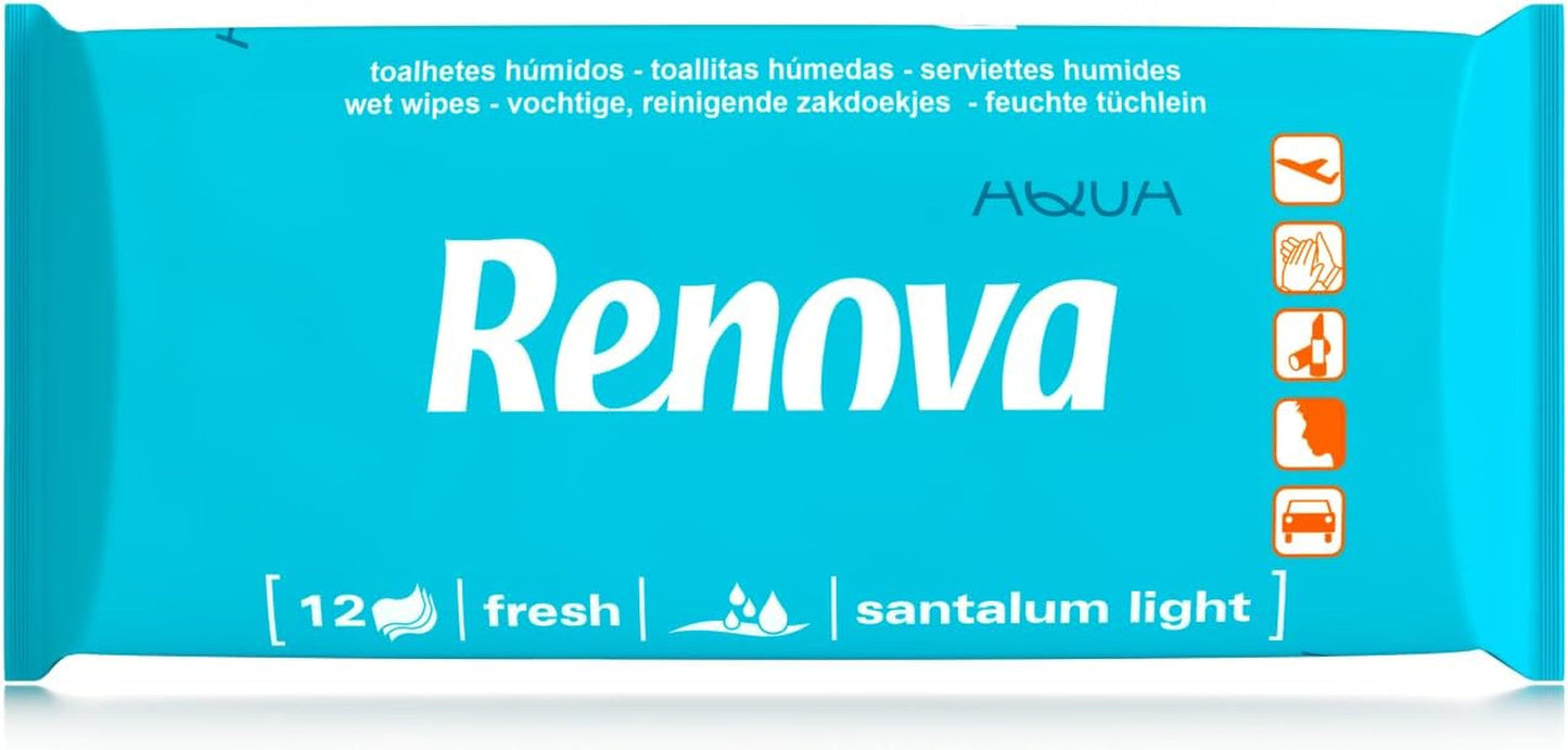 Renova vochtige doekjes - 12 natte en geparfumeerde doekjes