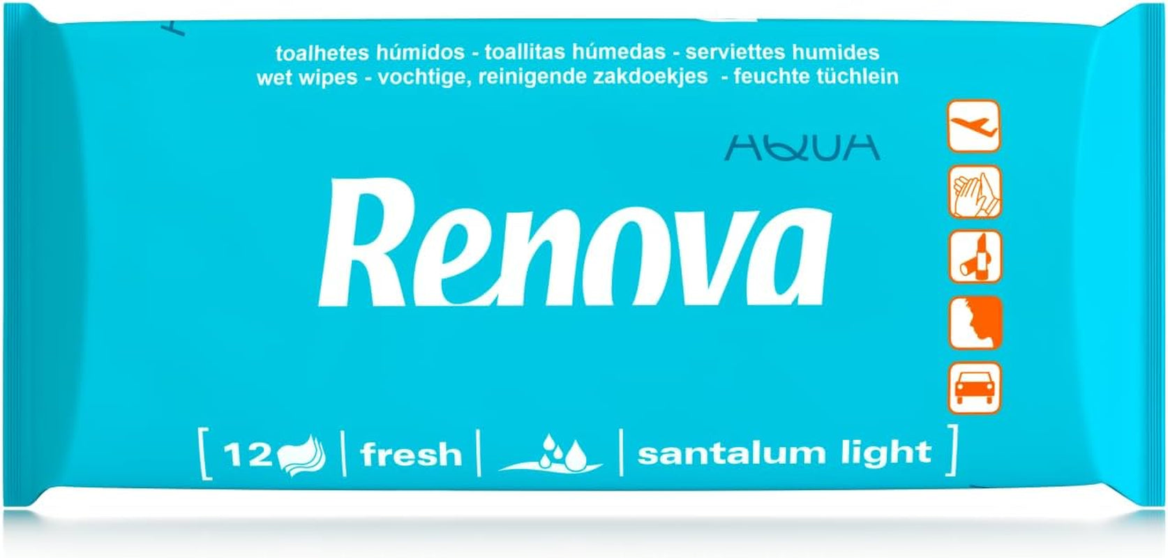 Renova vochtige doekjes - 12 natte en geparfumeerde doekjes