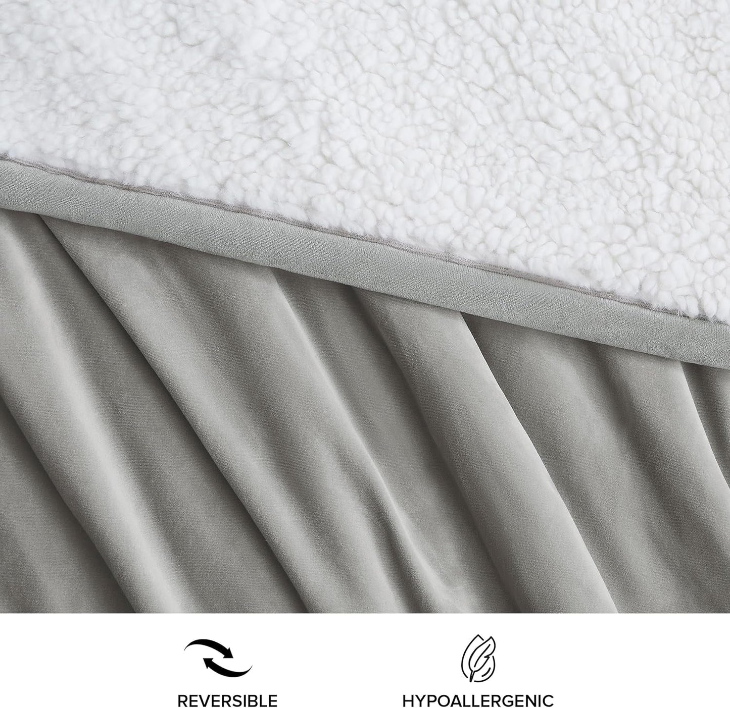 UGG 01465 Bliss Sherpa deken Volledig omkeerbaar voor bank of bed Machinewasbaar Gemakkelijk te onderhouden Zacht pluche Oversized luxe dekens 178 x 127 cm Seal Naty Shop Dekbedden en dekbedden