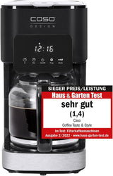 CASO Coffee Taste and Style espressomachine met permanent filter, 1,5 l, optimale zettemperatuur 92-96 °C, antidruppelsysteem, geoptimaliseerde zetkop, roestvrij staal, 12 kopjes