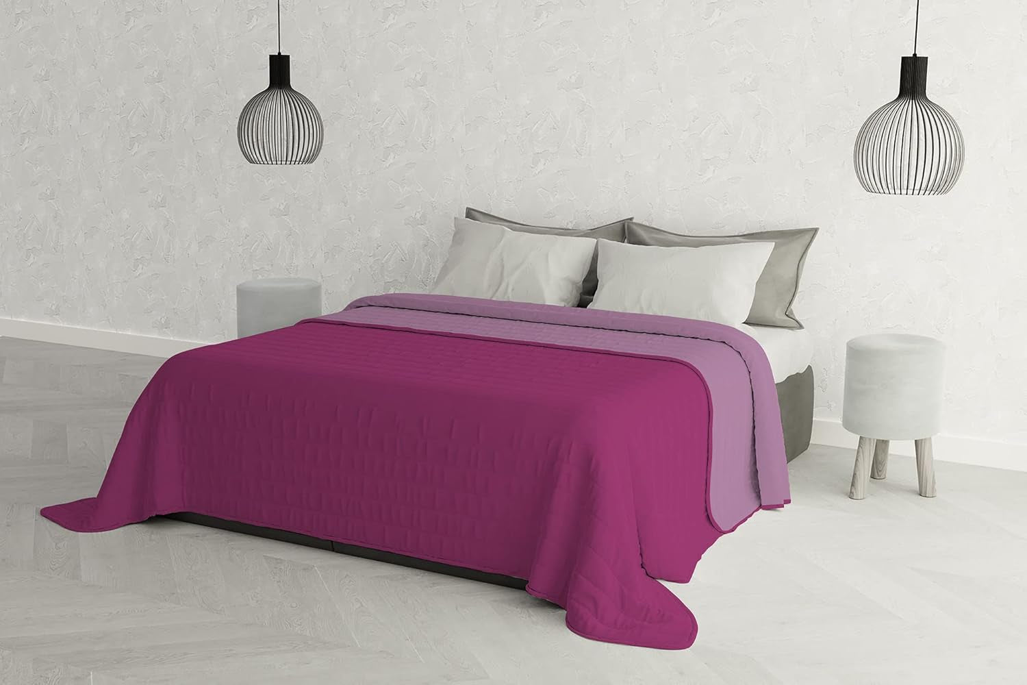 Elegant dekbed voor een tweepersoonsbed 260 X 270 Cm Donkerblauw/Appelgroen Bedden en Dekens Besuche den Italian Bed Linen-Store Lila/Fuchsia