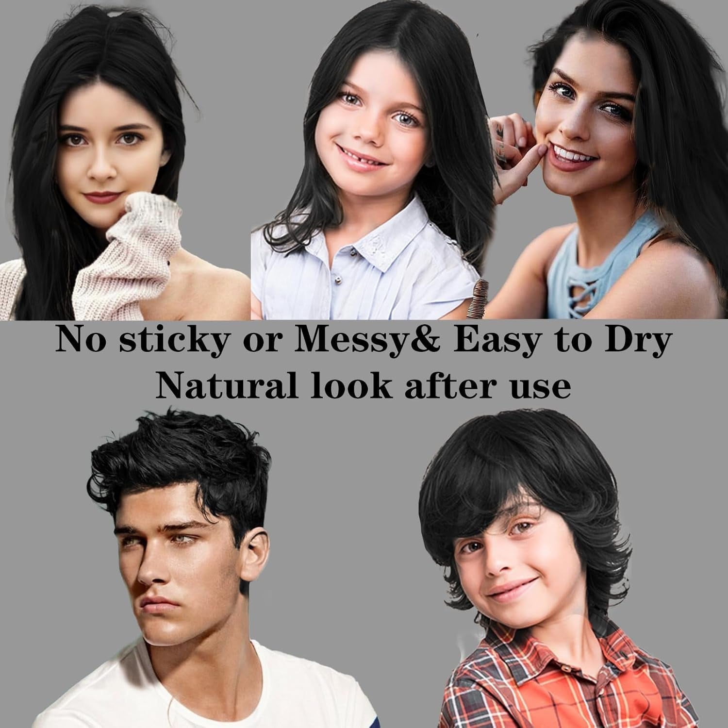 COLAYERIST Tijdelijke wasbare zwarte haarkleur Haarkleurwax voor mannen en vrouwen Haarmascara voor feest of cosplay Knoeivrije haarkleurproducten Haarverf Naty Shop