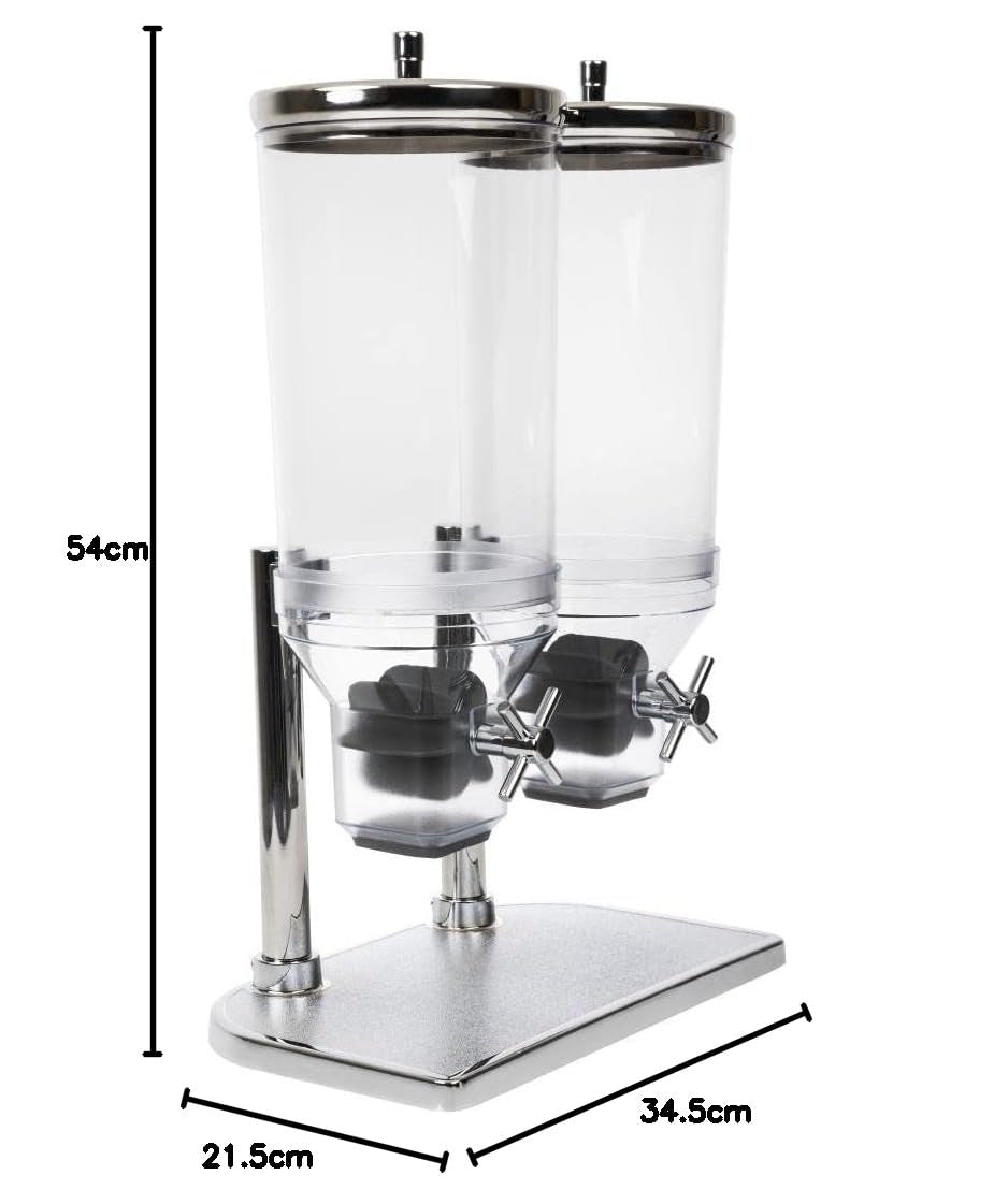 APS 11807 Graandispenser Duo FRESH+EASY, 22 x 35 cm, H: 52 cm, SA bak, RVS deksel 18/8 Voedselbewaardozen Naty Shop
