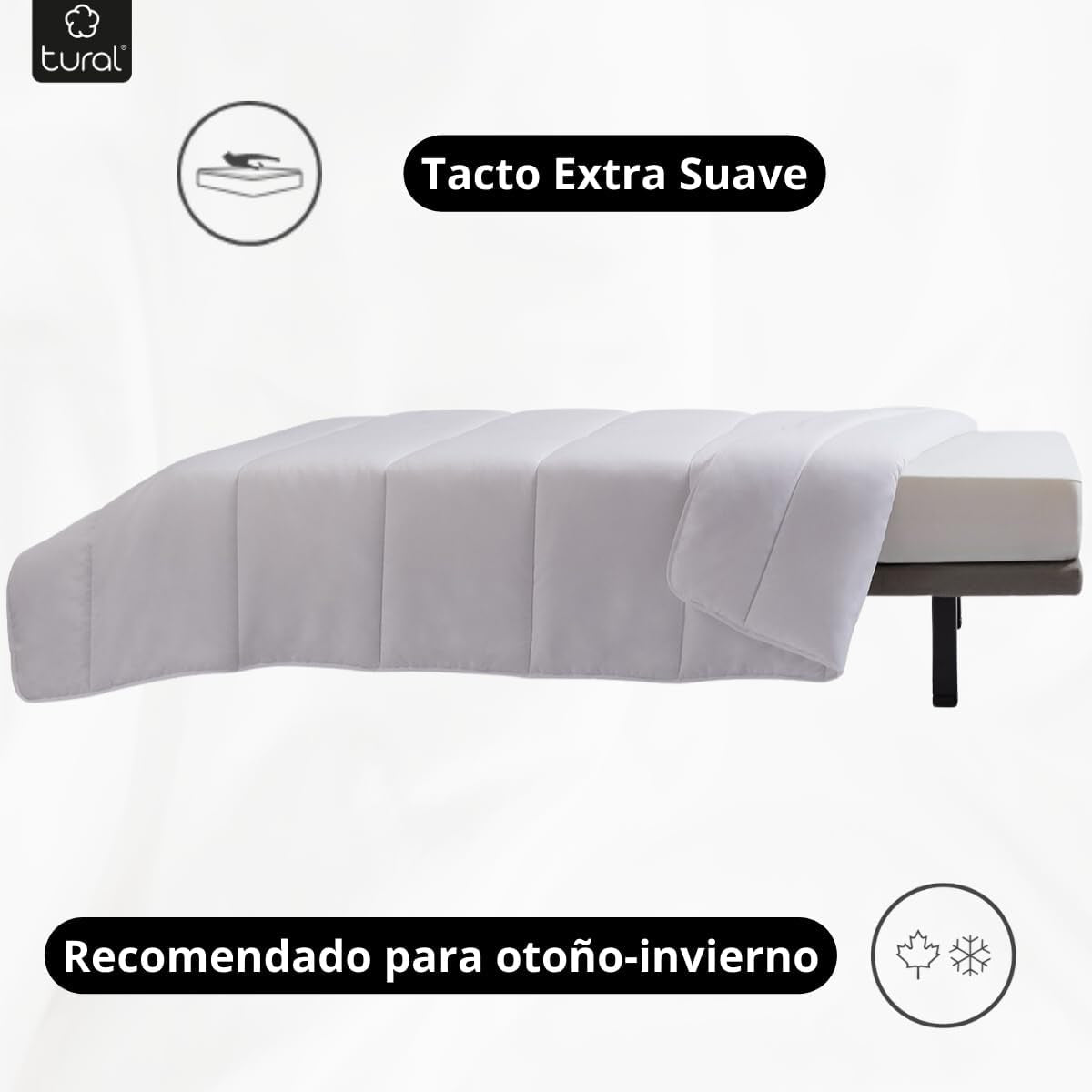 Tural - Dekbed 150 X 220 cm met Aloë Vera-behandeling, vezelvulling 300 G/M², zacht, ademend, Oeko-Tex gecertificeerd (wit, bed 90 cm) Dekbedden en quilts Naty Shop