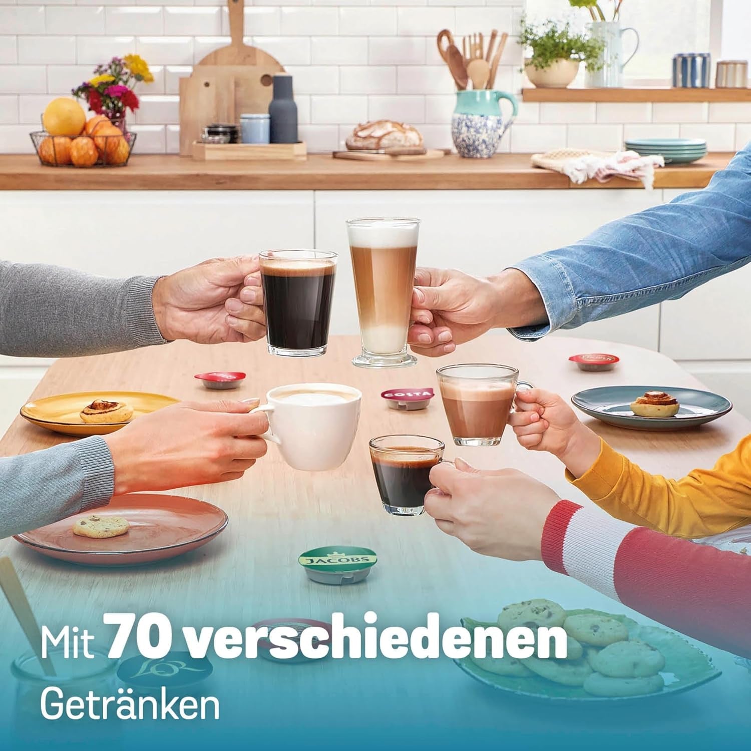 Bosch Tassimo finesse TAS162E capsule-espressomachine, 70 dranken, intensere koffie met één druk op de knop, automatische uitschakeling, duurzaam, perfecte dosering, 1400 W, zwart/zwart