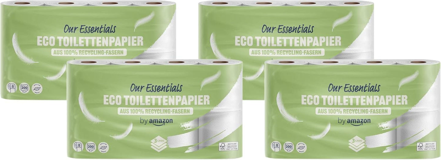 By Amazon Toiletpapier, 3 lagen, 10 rollen (10 rollen, 1-pak) 200 vellen per rol, Fsc-gecertificeerd
