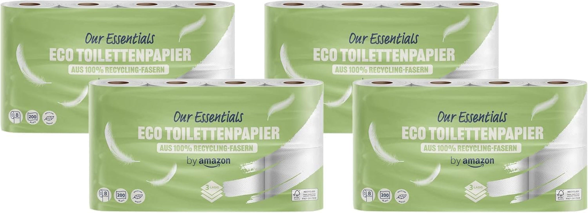 By Amazon Toiletpapier, 3 lagen, 10 rollen (10 rollen, 1-pak) 200 vellen per rol, Fsc-gecertificeerd