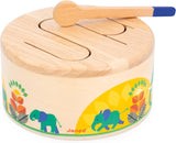 Janod - Gioia Drum - FSC houten trommel + trommel - Rollenspel en educatie oude muziek - Aquarel - Vanaf 18 maanden, J07650 Jucarii Bebe Naty Shop Standaard titel