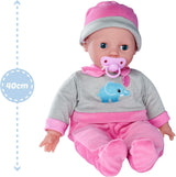 Simba 105140066 - Laura Interactieve, zachte pop met slaapogen, babbelt tijdens het bewegen, drinkt uit de fles en slaapt, 40cm, pop vanaf 2 jaar Naty Shop Dolls