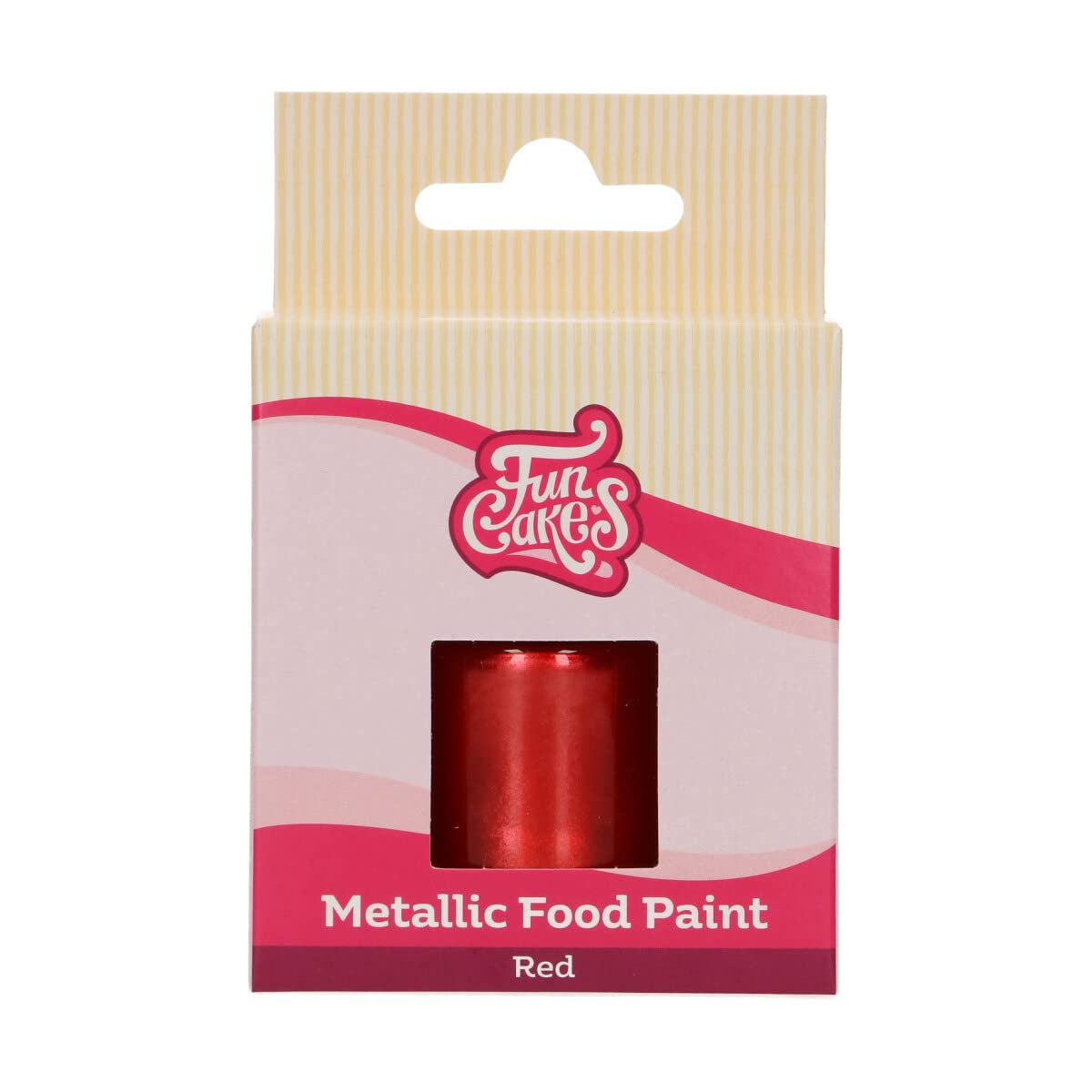 Funcakes Red Metallic Food Paint: Creëer metallic effecten op fondant, marsepein, royal icing en koekjes. 100% eetbare kleurstof, Halal, geschikt voor vegetariërs en veganisten, 30 ml