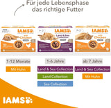 IAMS Delights Land & Sea Collection Natvoer voor katten - Assortiment vlees en vis Multipack in saus, Natvoer voor katten vanaf 1 jaar, 12 x 85 g