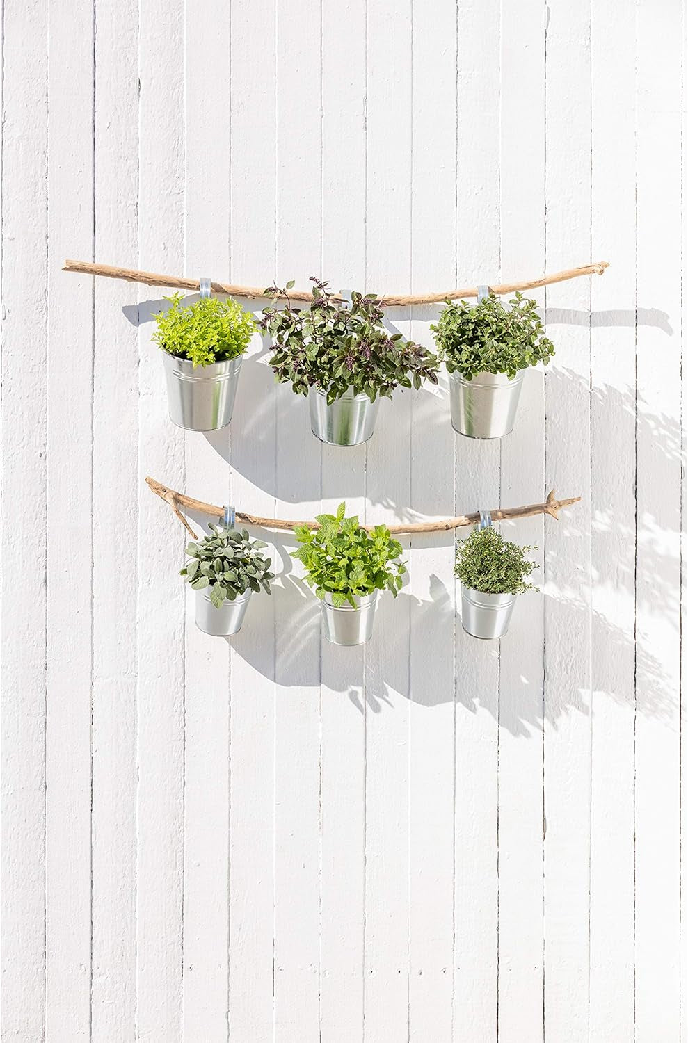 Dehner pot met handvatsteun, Ø 14 cm, hoogte 14 cm, zink, zilver