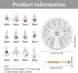 OLYCRAFT 24 stuks Nagelschmuck Ringe Dangle Nail Art Zubehör Mit Nagelpiercing Tool Nagelbohrer Manuelle Bohrer Aus Legierung Für Tips, Acryl, Gele en Decoratie