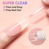 Makartt Poly Nail Extension Gel - 50 ML Extension Builder Acryl Poly Nägel Aufbaugel Extender Gel voor gelnagels voor nagelverlängerung, nagelstärkung, Nail Art Decoratie (transparant)