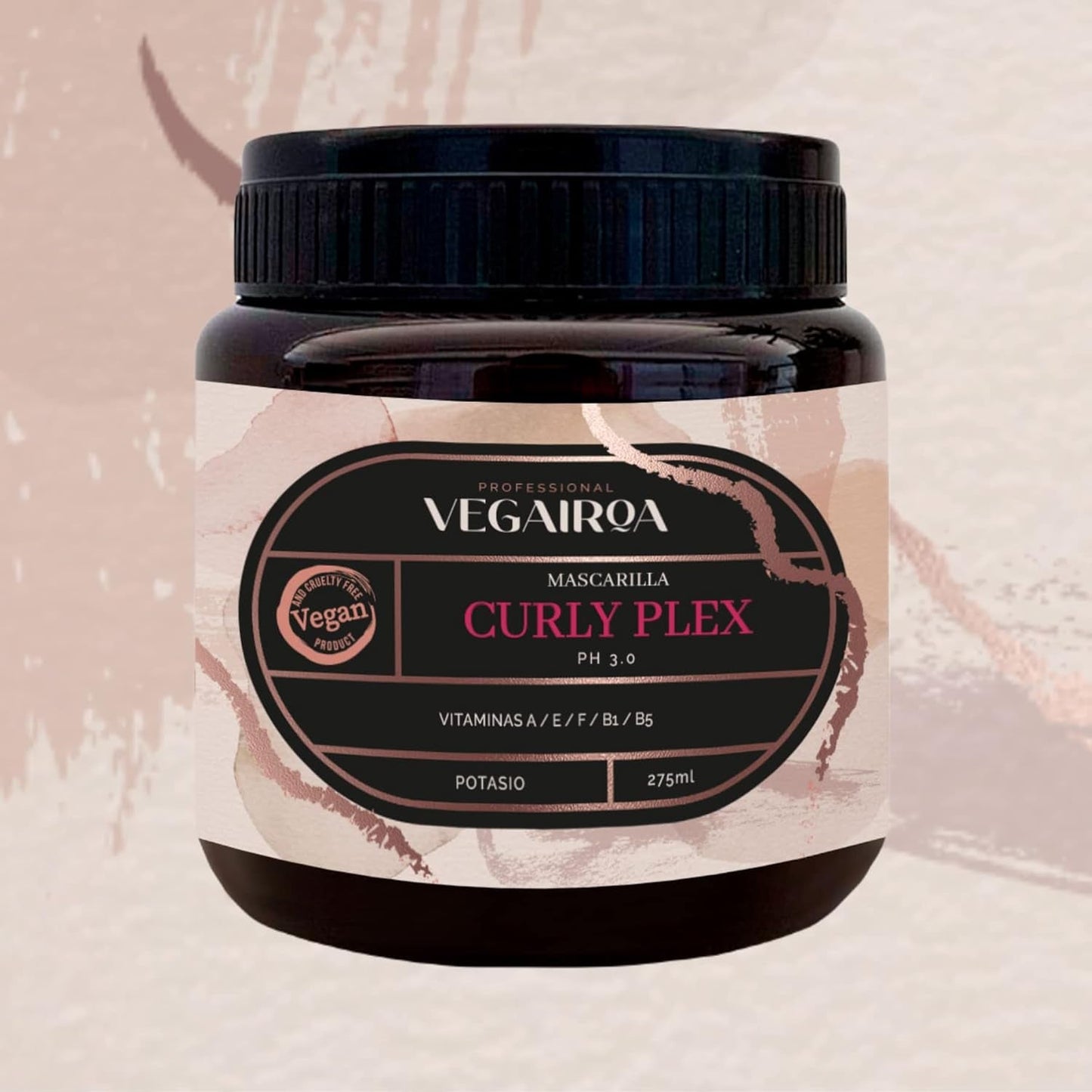 VEGAIROA - Curly Plex Mask - Masker voor gedefinieerde krullen zonder kroezen - Diep hydraterende verzorging - Voor krullend of golvend haar - Professioneel veganistisch kappersproduct - 300ml Naty Shop Haarmasker