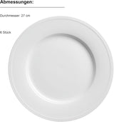 MÄSER Arlona 18-delig porseleinen servies voor 6 personen, tijdloos en elegant, wit