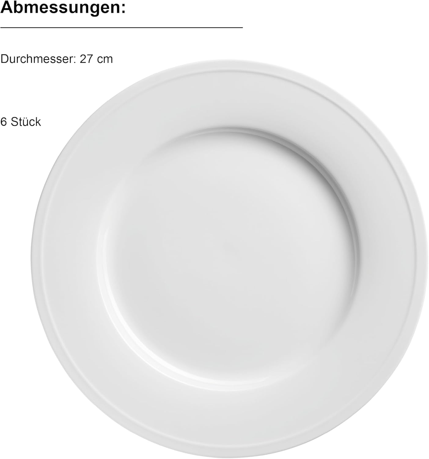 MÄSER Arlona 18-delig porseleinen servies voor 6 personen, tijdloos en elegant, wit