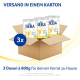 BEBA 2 - Opvolgmelk na 6 maanden, met 5 HMO-complex, leeftijdsafhankelijk eiwitgehalte, lactosevrij, palmolievrij, visolievrij, babyvoeding, babymelkpoeder, verpakking van 3 (3 x 800 g)