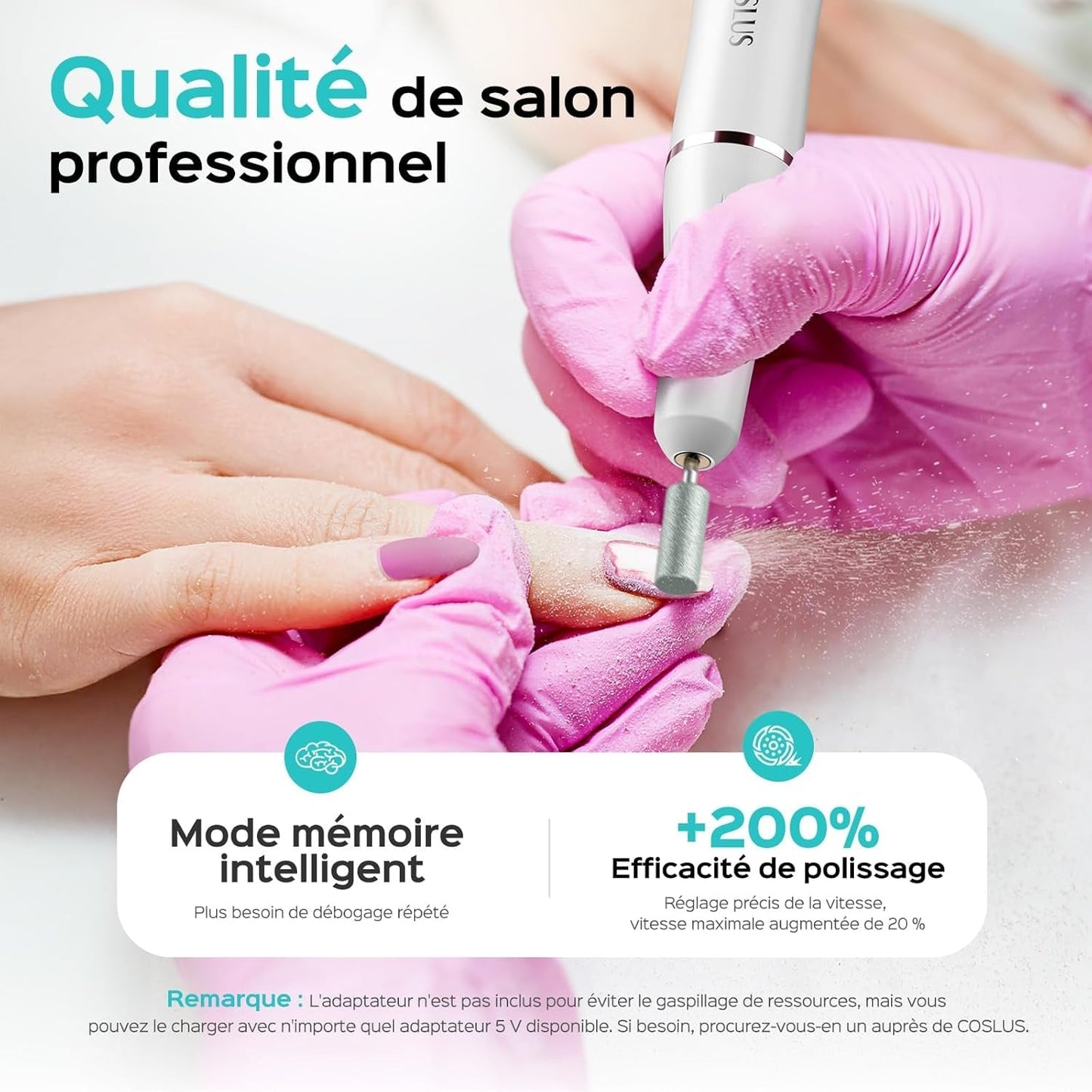 COSLUS Nagelfräser Kabellos Tragbar Für Gelnägel: Elektrische Nagelfeile Stufenlos Geschwindigkeitregelung Für Maniküre Pedicüre en Acrylnägel Plastik Nail Drill Voor Anfänger & Nagelstudio Zuhause