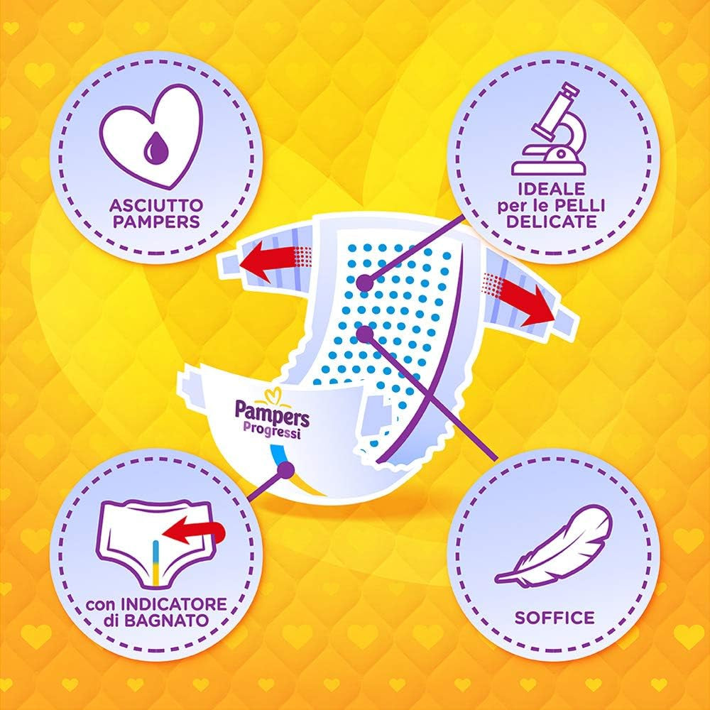 Pampers Progressi & Fit Prime Midi luiers, kort formaat, 162 luiers, maat 3 (4-9 kg), online lidmaatschap van de sportschool voor 1 maand als cadeau