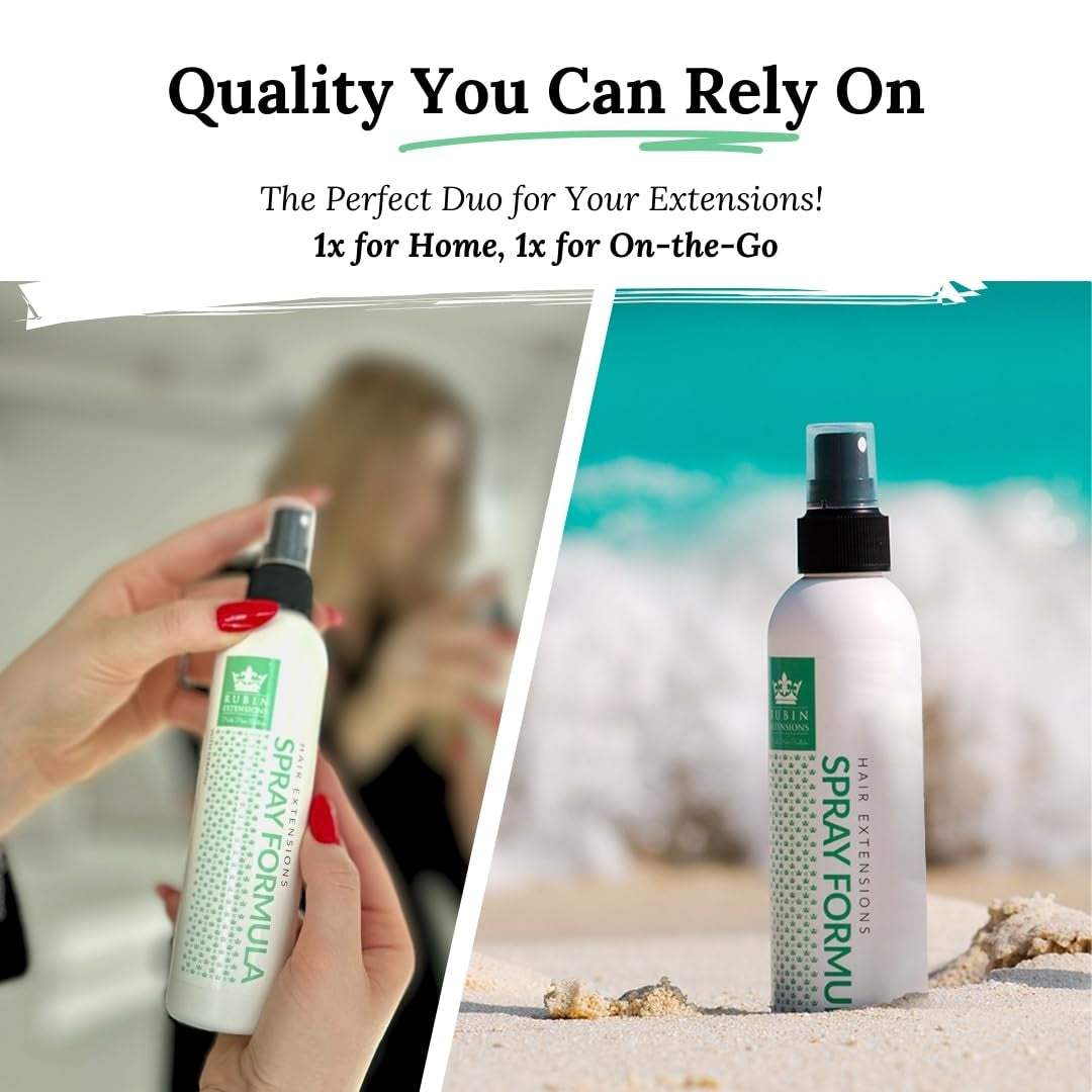 2-fasenspray voor de verzorging van human hair extensions | hooggeconcentreerde keratine, collageen en B5 | bescherming en glans voor extensions van echt haartape | ideaal voor extensions van echt haar en vlechten van echt haar | 2-pack Haarontwarrende producten Naty Shop
