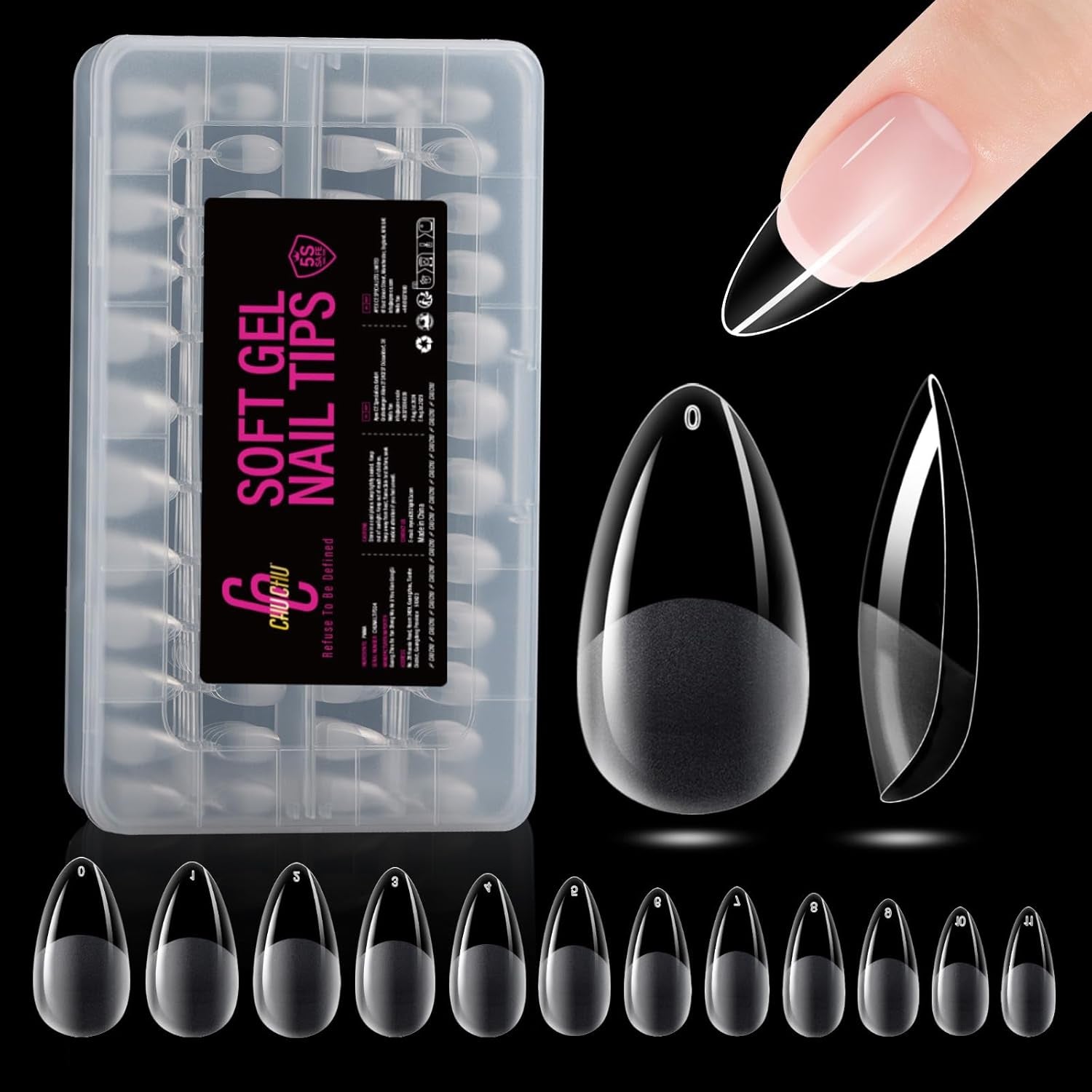 504 stuks ballerina medium gelnageltypes: gelnageltips PMMA kunstnagels nagelverlengingen kunstnagels 12 maten