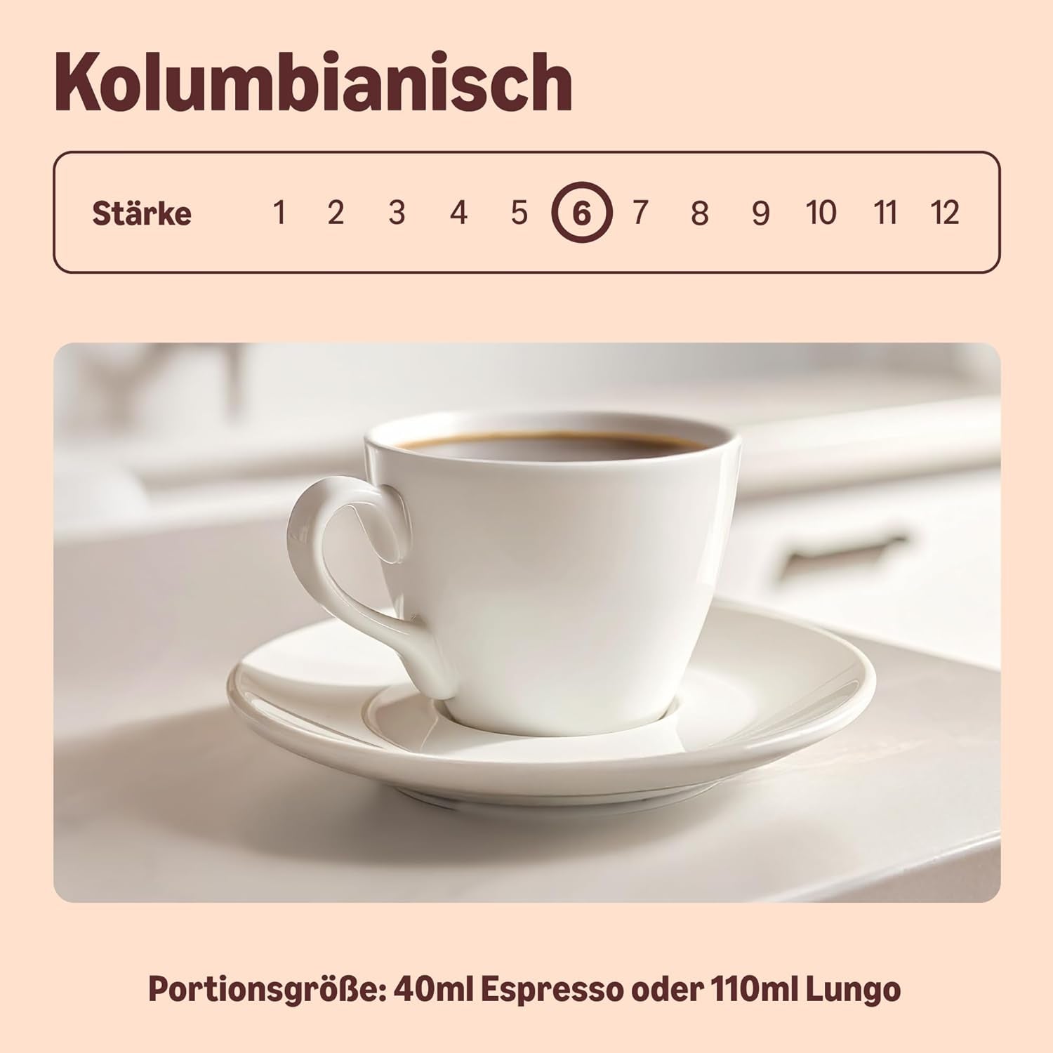 By Amazon Heimkompostierbare Kaffeekapseln, compatibel met Nespresso, 100% kolumbianischer Arabica, 20 Stück – Rainforest Alliance-zertifiziert