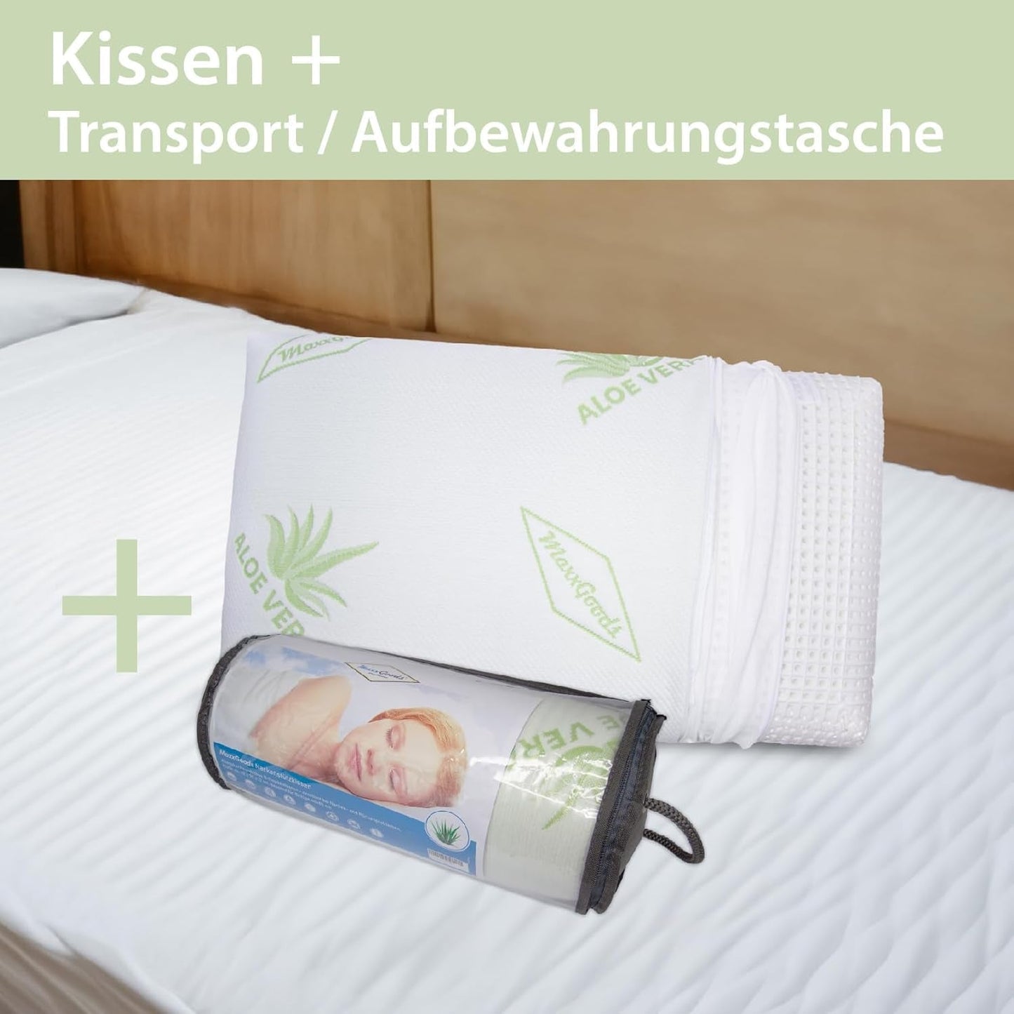 Maxxgoods Orthopedisch kussen Visco gelschuim neksteunkussen met aloë vera beschermhoes en 100% katoenen binnenhoes - kussen voor buik-, rug- en zijslapers (42 cm x 70 cm x 12 cm) Cervicale orthopedische kussens Naty Shop
