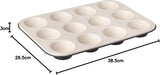 Zenker 12 muffins, diameter Ø 7 cm CREME NOIR, Bakplaat voor muffins met antiaanbaklaag versterkt met keramiek Vormen en bakplaten Naty Shop