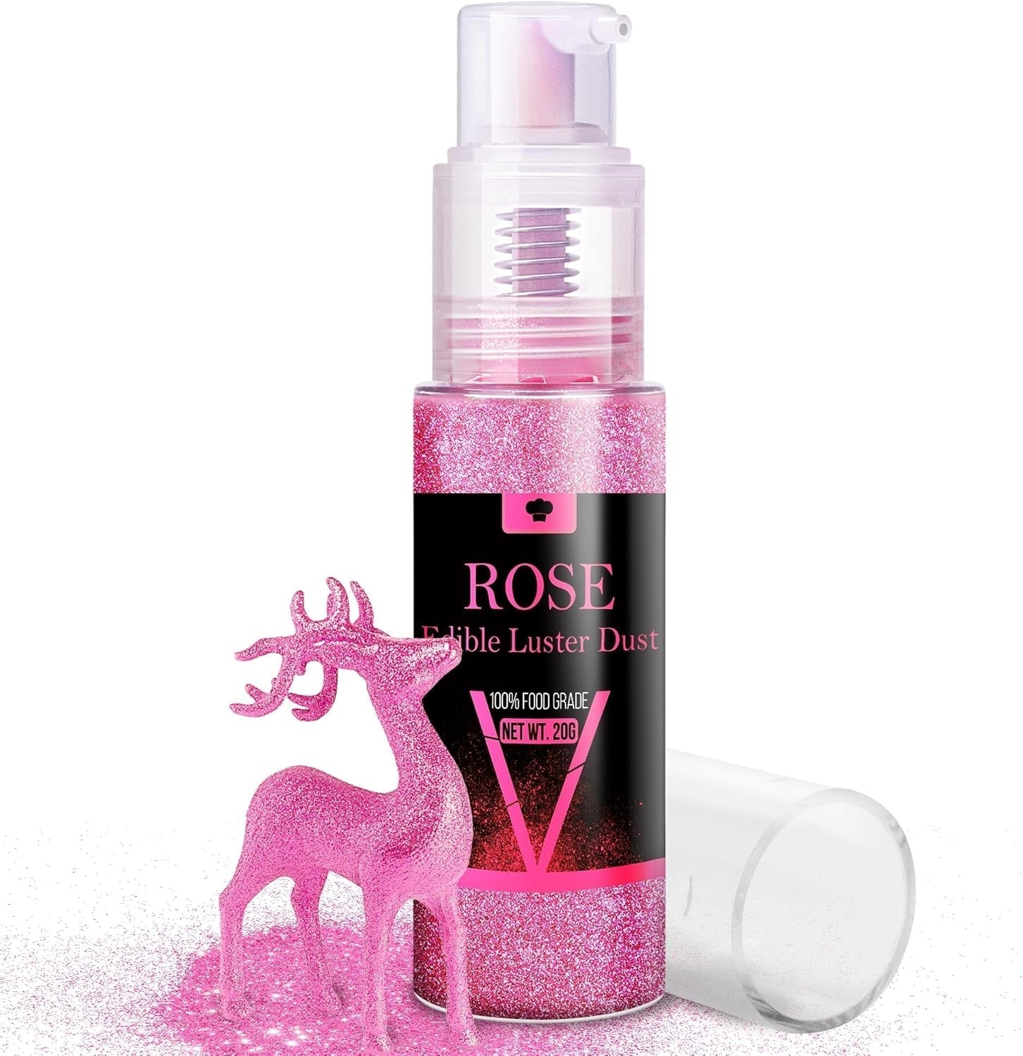 Eetbare glittersprayset - 20 g voedsel iriserend glitterstof voor drankjes, champagne, gebak - eetbare metallic voedselkleur voor cocktails, wijn, sterke drank, bakken, taarten