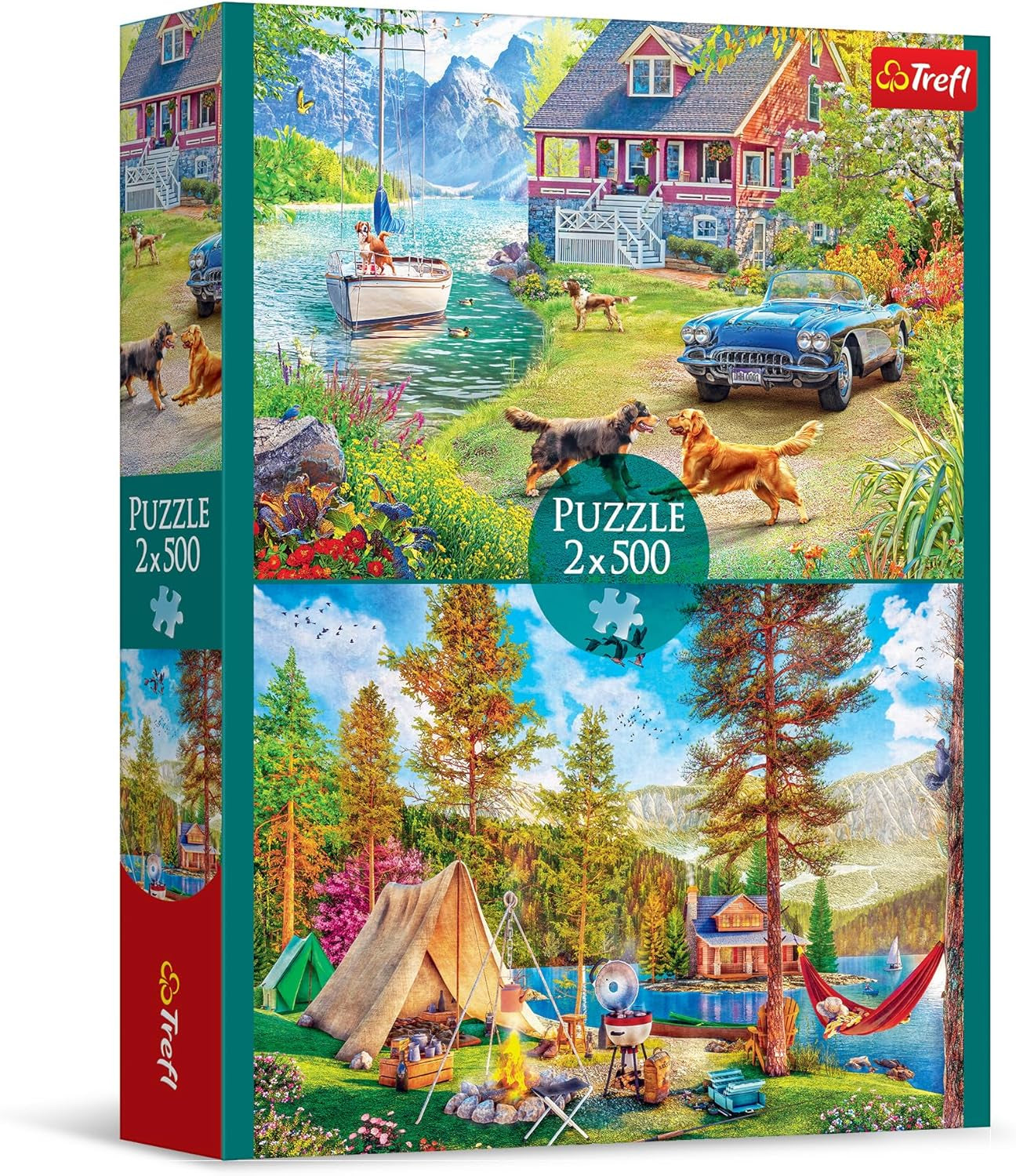 Trefl - 2in1 puzzel: zomerontspanning - 2 x 500 stukjes - set van twee puzzels, doe-het-zelf, creatief entertainment, voor volwassenen en kinderen 10+ puzzel Naty Shop standaardtitel