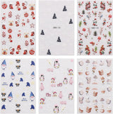 JMEOWIO Nagelsticker Weihnachten 6 Blatt Nail Art Sticker Selbstklebend Nagelaufkleber Schneeflocke Winterurlaub Niedlich Decoratie Nageldesign Zubehör