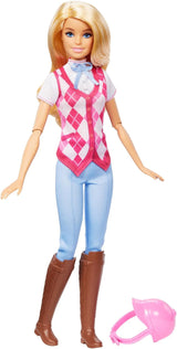 Barbie Malibu-pop en accessoires uit Barbie Mysteries: The Secret Horse Adventure, inclusief modepop, afneembare rij-outfit en helm, HXJ38