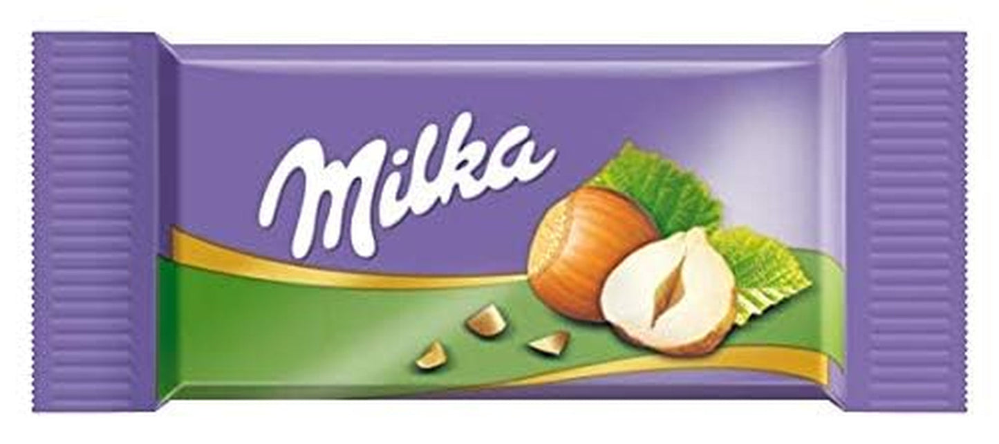Milka Naps Mix – Mini chocoladevierkantjes in 4 assortimenten: Alpenmelk, Aardbeien, Hazelnoten, Cacaoroom – 1 x 1kg