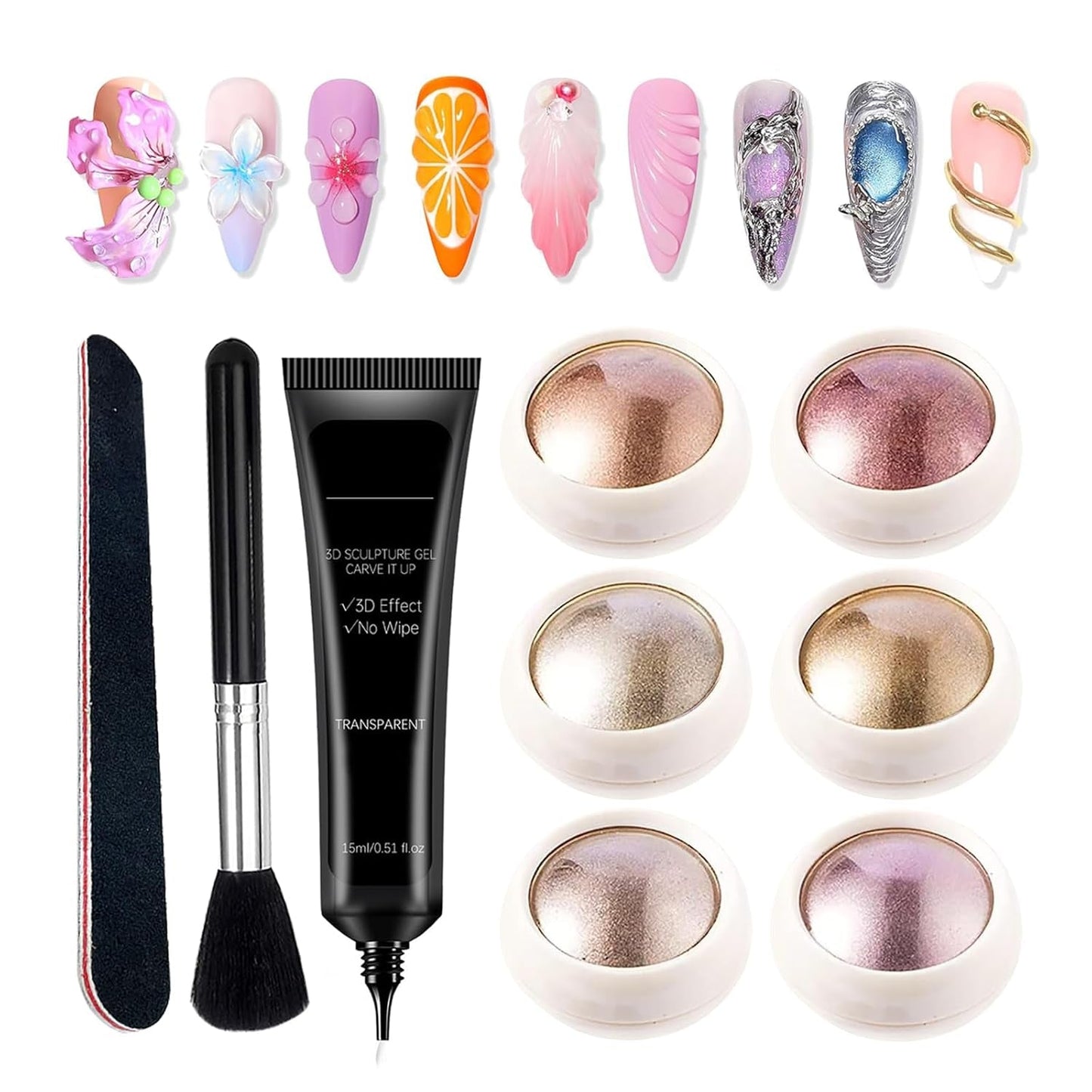 GZSY Nail Art Strasssteine ​​Nagel Perlen Weiß 12Raster Nagel Charms Nageldesign Zubehör Perle Nail Art