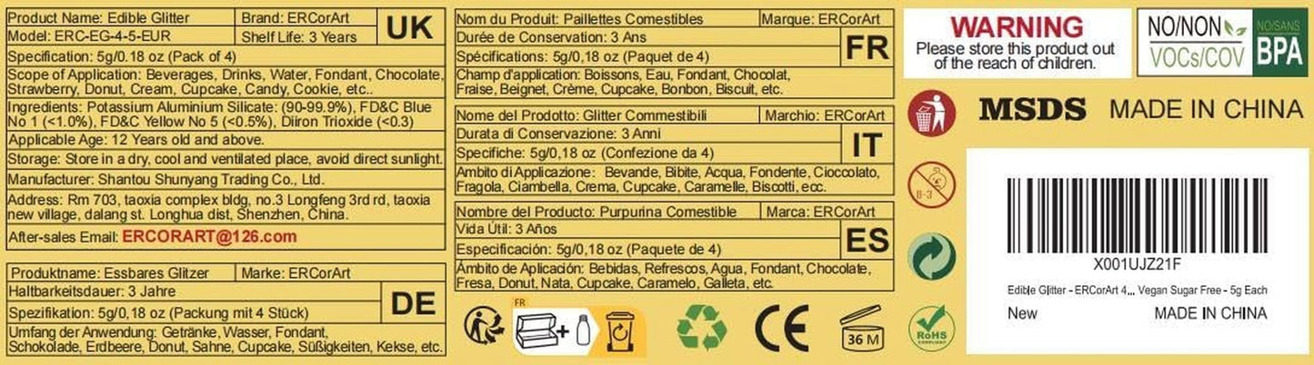 Eetbare glitters, 5 gram Glitter Nati Shop