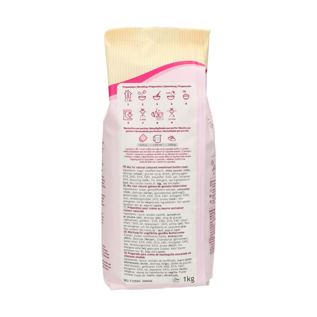 Funcakes Mix Für Buttercreme: Einfach Zu Berübenen, Cremig, Perfekt Zum Dekorieren, Abdecken Und Füllen Von Kuchen, Belag Auf Cupcakes, Halal., 1 Kg Mix voor bakken en koken Naty Shop