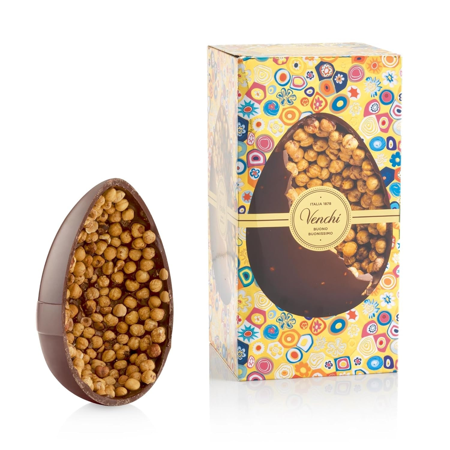 Venchi - Chocolade-ei, pistachesmaak, met hele pistache, met verrassing, glutenvrij, 500g, Paascollectie, cadeau-idee
