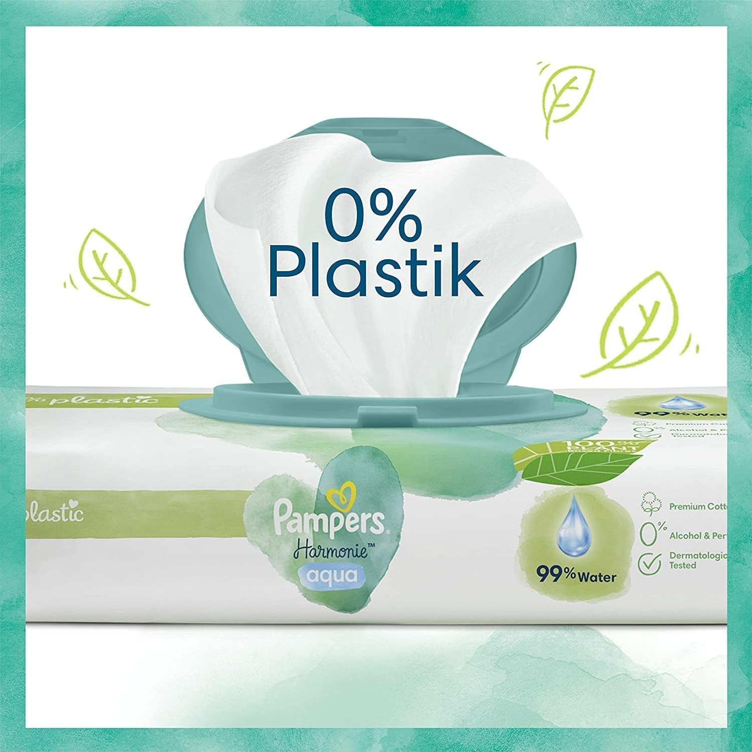 Harmonie Aqua Babyluierset Maat 1 (2-5 kg, 180 stuks), Maat 2 (4-8 kg, 240 stuks), Half Moon Box en Aqua Babydoekjes, 720 Doekjes (15 x 48), Baby Starter Kit