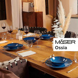 MÄSER ontbijtset, OSSIA keramiek, koningsblauw, blauw