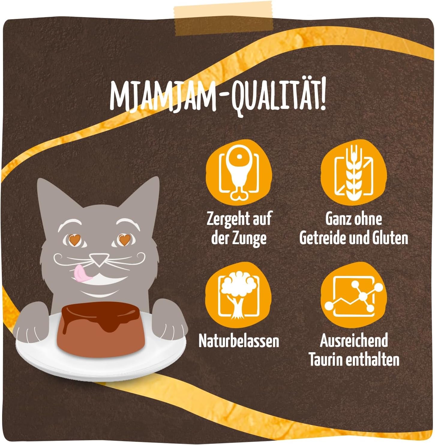 MjAMjAM - Premium natvoer voor katten - Panna Gatto - malse kip met een edele topping, verpakking van 12 (2x80g), graanvrij