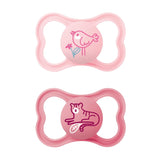 MAM Air siliconen fopspenen, 2 stuks, extra licht en luchtig ontwerp, tandvriendelijke babyfopspeen gemaakt van MAM SkinSoft speciale siliconen met fopspeendoos, 6-16 maanden beer/neushoorn