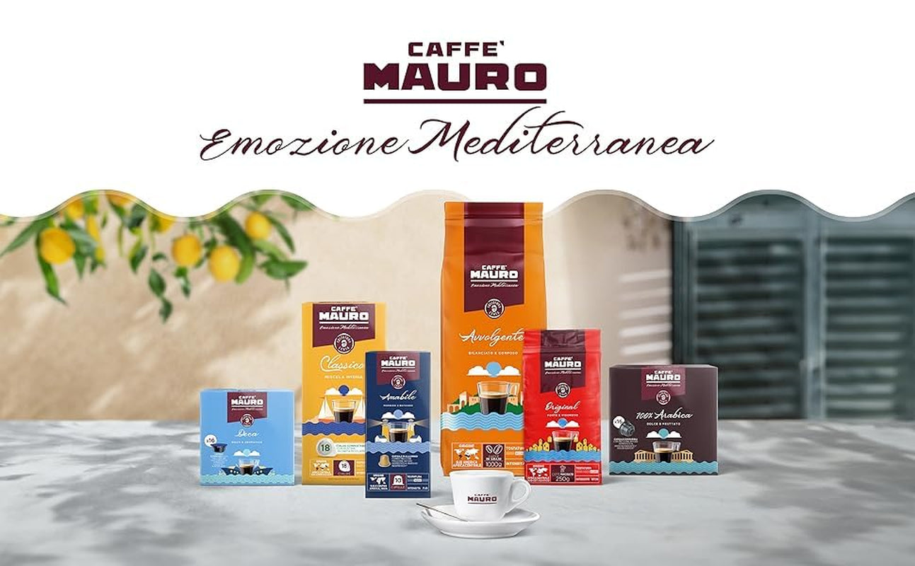 Caffè Mauro Torrefazione Kaffeekapseln Espresso Original, Intensität 10/10-50 Kapsel aus Aluminium - Compatibel met Nespresso* Haushalts-Espressomaschinen - Hergestellt in Italien