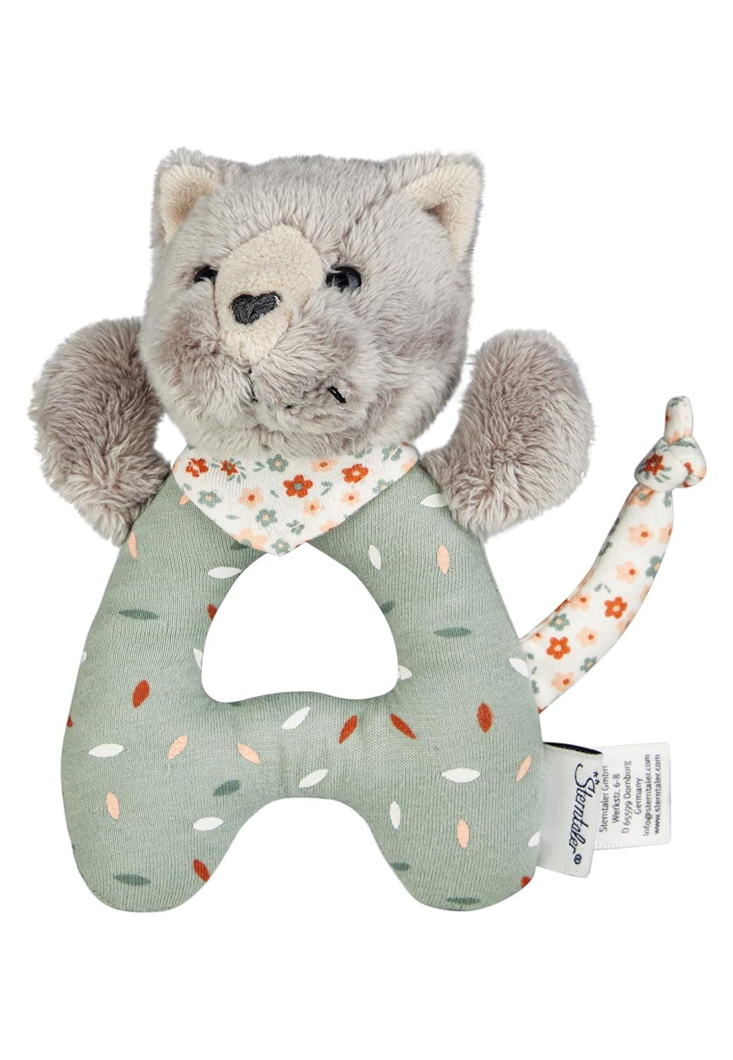 Lilly Cat Sterntaler Catch Toy - Motorisch speelgoed voor rammelaar, aanraken en spelen - Knuffel voor baby's en kinderen met rammelaar als trouwe vriend - Babyspeelgoed van zachte stof, grijs Bebe Naty Shop Toys Standaardtitel