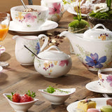 Villeroy & Boch Mariefleur Gris Basic suikerpot, premium porselein, wit/veelkleurig