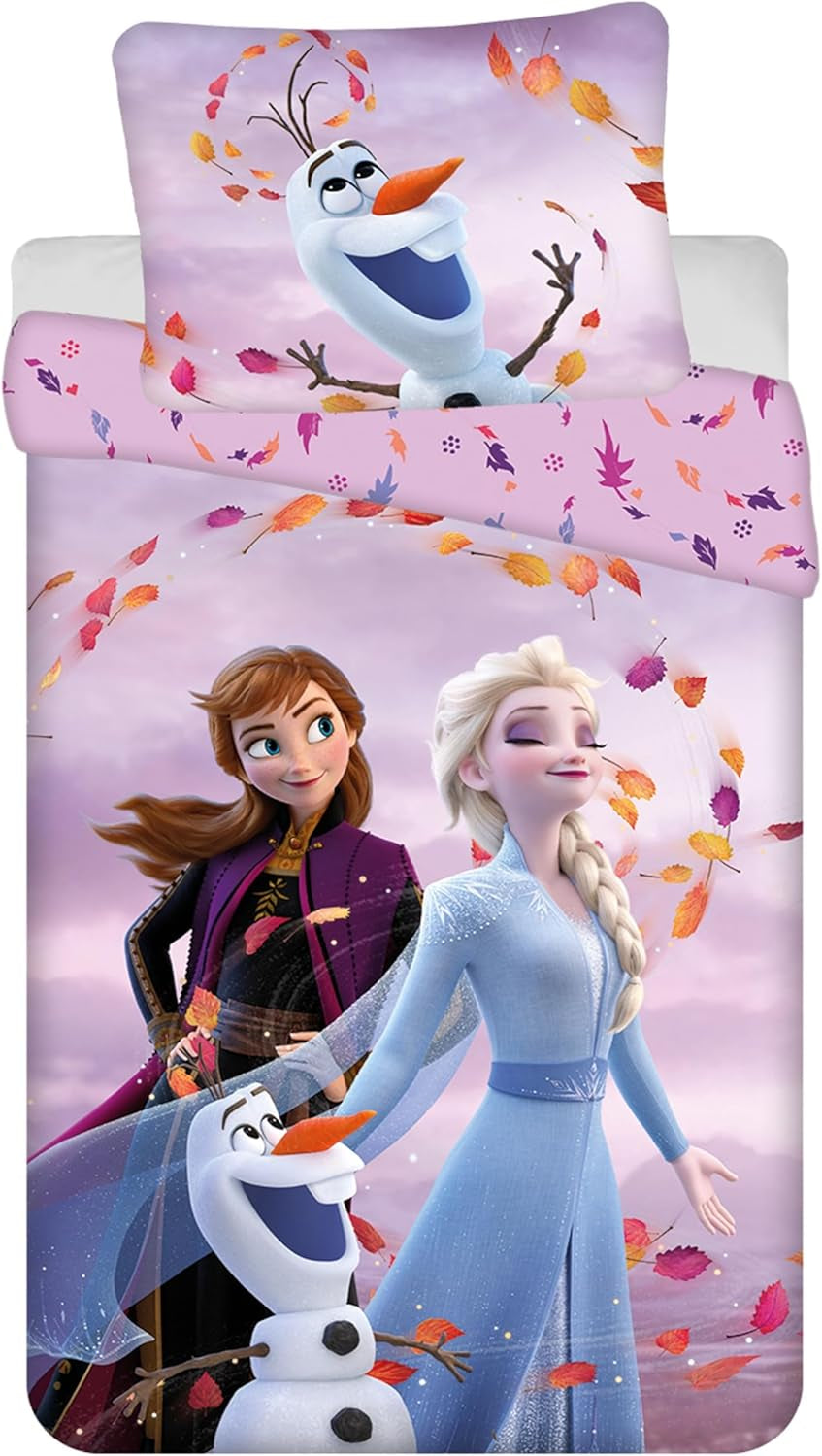 Frozen Kinderbettwäsche Set Bettbezug 140X200 + Kopfkissenbezug 70X90 Aus Baumwolle Öko-Tex Standard Für Mädchen Frozen Eiskönigin Anna ELSA Olaf Naty Shop Standaardtitel